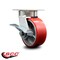 Service Caster 5 Inch Kingpinless Red Poly on Steel Wheel Swivel Caster with Brake SCC SCC-KP30S520-PUR-RS-SLB - alternate 2